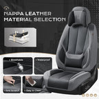 Coverado Seat Covers Full Set, 5 Seats Seat Covers for Cars, Waterproof Nappa Leather Car Seat Covers with Head Pillow, Seat Protectors Car Seat Cushion Universal Fit for Most Cars (Gray&Black)