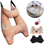 Car Pillow for Kids,Car Neck Head Support Cushion Set,Travel car seat Safety Pillow,h Shape car Sleeping Pillow Kids,Pillow case can be Disassembled and Washed (G)