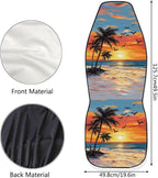 BIGCARJOB Hawaii Dusk Palm Car Seat Covers, Polyester, Universal Fit, Car, SUV, 2 Count, Front, Basic Protection, Customizable, Unique Printed