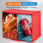 Bodaon 2-Pack Insulated Reusable Grocery Bag with Secure Top, X-Large Insulated Food/Pizza Delivery Bag, Frozen Foods Cold, Cooler Shopping Bags, Red