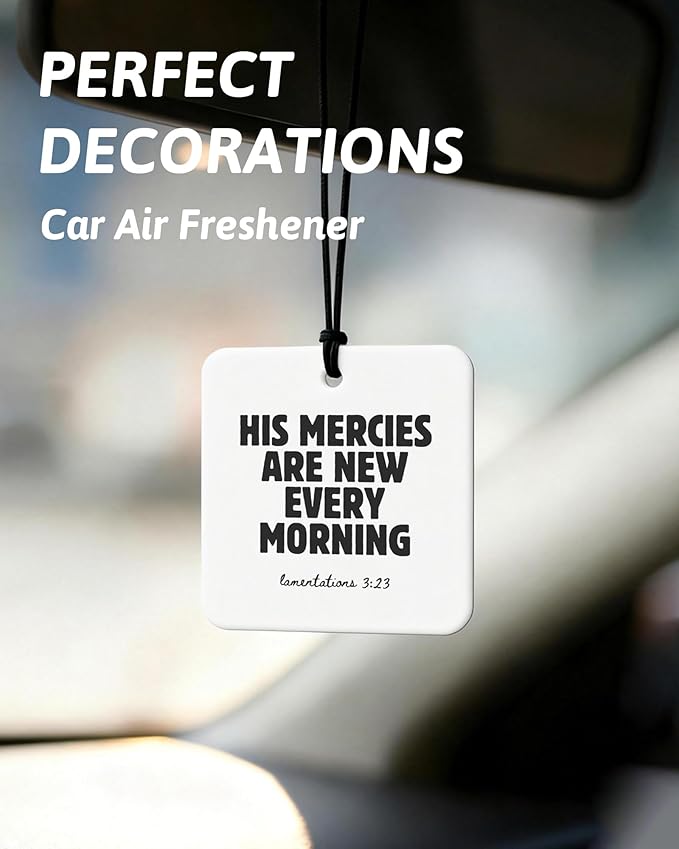 Black Christian Car Air Freshener 4 Pcs, Coquette Black Bow Bible Verse Religious Hanging Air Freshener for Cars Closet Drawer Books, Cute Christian Car Accessories Mirror Decor for Women