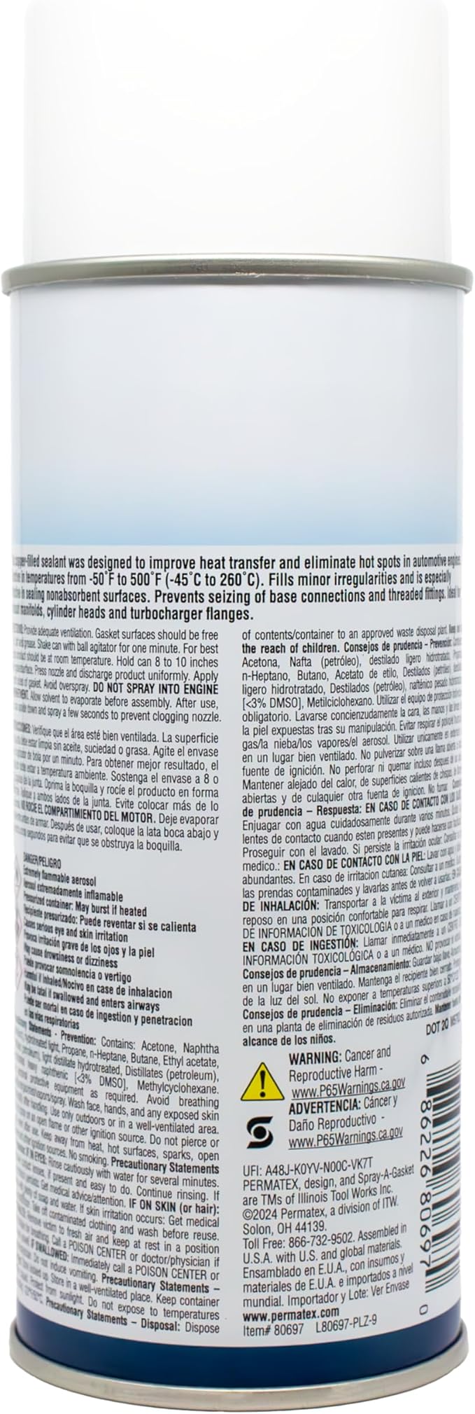 Permatex 80697 Copper Spray-A-Gasket Hi-Temp Adhesive Sealant, 9 oz. net Aerosol Can