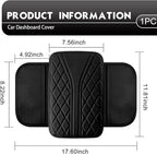 Car Center Console Cover, Leather Automotive Armrest Cushion with 2 Storage Bags, Breathable Armrest Cover, Universal Waterproof Arm Rest Protection Pad for SUV, Sedan, Truck (Black)