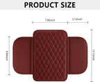 Upgraded Car Center Console Cover,Microfiber Leather Car Armrest Cover Cushion with 2 Storage Bags,Universal Cars Armrest Storage Box Cars Interior Accessories for Most Vehicles (Red)