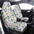Delerain Car Seat Covers Set 2Pcs, Lemur with Tropical Fruits Universal Front Car Seats Vehicle Enterior Protector Suitable Fits Most Car Auto SUV Sedan Truck