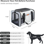 YUNIQUE Soft-Sided Cat & Dog Carrier for Pets Up to 15 Lbs, Airline Approved Collapsible Travel Puppy Carrier with Lightweight Fabric Design (lightgrey)