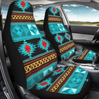 ELEQIN Aztec Turquoise Car Seat Covers Two Front Only for Car, Automotive Interior Covers, Airbag Compatible, Quick Setup Universal Fit Seat Covers for Car, Truck, SUV