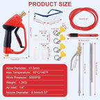 Pressure Washer Sand Gun Blaster Kit with Gun, 5000 PSI Sand Gun Blaster for Pressure Washer with Extension Wand & 4 PCS Replacement Nozzle & 1/4'' Quick Disconnect