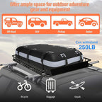Heavy Duty Universal Rooftop Cargo Carrier Roof Rack, 64"x36"x5" Roof Rack Basket with 20 Cu.Ft Waterproof Bag, for SUV, Truck and Van, 250lbs Capacity, Corrosion Resistant (ROOF 64" and Bag)
