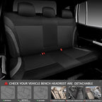 CAR PASS Carbon Fiber Leather Rear Seat Covers,Black Waterproof Back Bench Seat Cover Universal Fit for Cars Sedans SUVs Vans 95% Automotive Interior Backseat Car Covers (Rear,Black)