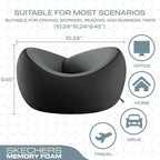 Skechers Men's Memory Foam Neck Pillow, Comfortable & Breathable Travel Pillow,Neck Pillow Airplane for Travel, Car Rides, Home, and Office Use, Ergonomic Design for Men and Women,Black