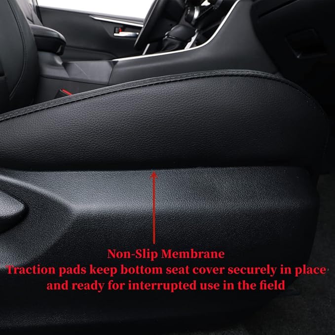 coverdream Custom Fit Seat Covers for Toyota RAV4 Adventure,TRD Off - Road 2024 2023 2022 2021 2020 2019,Full Coverage Leather Seat Protector (Black,Full Set)
