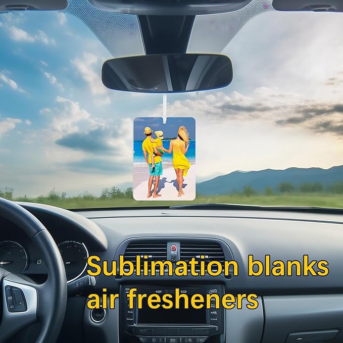 200 pcs sublimation air fresheners blanks ，sublimation car freshener blanks with packaging air freshener blanks DIY Air Freshener for Car and Home Hanging Decoration