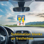 200 pcs sublimation air fresheners blanks ，sublimation car freshener blanks with packaging air freshener blanks DIY Air Freshener for Car and Home Hanging Decoration