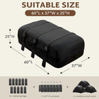 iBirdie Roof Rack Cargo Carrier 32.1 Cubic Feet, XXL Soft-Shell Rooftop Cargo Box, Waterproof Heavy Duty 1200D for Car with/Without Roof Rack, Includes Anti-Slip Mat, Door Hooks, 60x37x25 inches