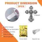 2PCS Bling Car Air Vent Clip, Crystal Cross Air Conditioner Outlet Air Fresheners Vent Clips, Sparkly Bedazzled Decor Rhinestone Cross Diffuser Clip, Interior Car Accessories (Black)