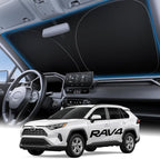 Wigoo for Toyota RAV4 2019-2026 Windshield Sunshade [100% Sun Block, 4th-Gen Cooling Tech] Foldable Heat Insulation Front Window Sunshade with Storage Bag, Compatible with Toyota RAV4 2019-2026