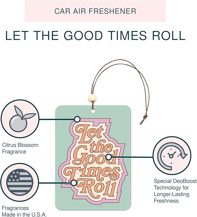 Studio Oh! Scented Hanging Car Air Fresheners - Pack of 2 - Natural & Exclusive Fragrance with DeoBoost Technology - Unique Design with Decorative Bead - Be Kind To All Kinds