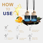 Car Air Fresheners (Woody Citrus) 2 Pack - Air Fresheners for Car Made in USA, Hanging Car Air Freshner with Anti-Leak Stick, Car Freshners Long Lasting (0.27 FL OZ x2)