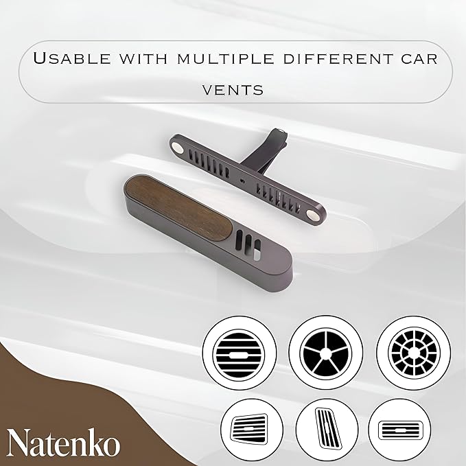Luxury Car Air Freshener Vent Clip – Premium Wood & Metal Diffuser in Multiple Colors & Scent Kits – Reusable, Unisex for Men & Women (Rose Gold, Pure Neutral Trio)
