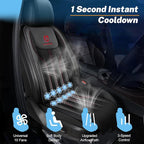 Cooling Car Seat Cushion Front Seat,12V&24V Cooling Seat Cover for Cars with 10 Fans,Rapid Cooling with Automatic Start and Pause Seat Cushion (Black)
