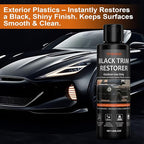 Black Trim Restorer Outdoor-Use Only Restores Deep Black Color in Minutes UV & Water Resistant Long-Lasting Protection for Exterior Plastic, Vinyl & Rubber Glossy Streak-Free Finish 8oz