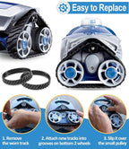 R0526100 Track Replacement Compatible with Zodiac Baracuda MX6 MX8 Elite Series Suction-Side In-ground Pool Cleaners, Heavy Duty Rubber Wheel Tire Belts (4-Pack)