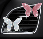 Dotesy 2Packs Bling Bling Butterfly Air Vent Clips Crystal Butterfly Car Air Fresheners Vent Clips Diamond Cute Car Interior Decor for Women (AB Colorful)