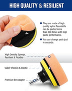 WORKPRO 3 Inch Drill Buffing Pad Kit - 11 Pcs Car Foam Polishing Pads Set, Drill Buffer Polisher Attachment Buffing Kit for Car Polishing, Waxing, Sealing Glaze