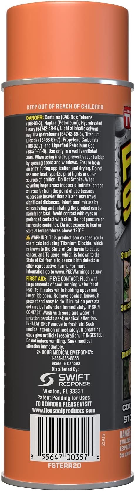 Flex Seal, 14 oz, Terracotta, Stop Leaks Instantly, Waterproof Rubber Spray On Sealant Coating, Perfect for Gutters, Wood, RV, Campers, Roof Repair, Skylights, Windows, and More