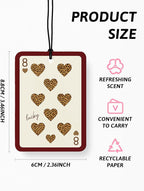 Funky Red Leopard Print Car Air Freshener 4 Pcs, Girly Cheetah Print Cherry Lucky 8 Ball Hanging Air Freshener for Cars Closet Drawer Books, Cute Leopard Car Accessories Mirror Decor for Women
