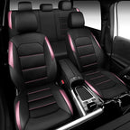 CAR PASS Memory 3D Foam Car Seat Covers Full Set, Breathable Mesh Thick Seat Covers for Car, Pink Metal Film Leather Seat Covers, Universal Automotive Comfort for SUVs Trucks, Black Pink