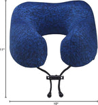 napfun Neck Pillow for Traveling, Upgraded Travel Neck Pillow for Airplane 100% Pure Memory Foam Travel Pillow for Flight Headrest Sleep, Portable Plane Accessories, Blue