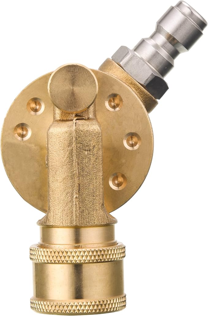 Pressure Washer Pivoting Coupler, 1/4” Quick Connect Gutter Cleaner Attachment, 240 Degree with 7 Angles for Power Washer Spray Nozzle, 4500PSI