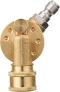 Pressure Washer Pivoting Coupler, 1/4” Quick Connect Gutter Cleaner Attachment, 240 Degree with 7 Angles for Power Washer Spray Nozzle, 4500PSI