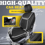 LINGVIDO Full Set Car Seat Covers, Faux Nappa Leather, Airbag Compatible and Waterproof Protectors for Sedans SUVs, Breathable Interior for Active Families, Pets, and Commuters (5 Seats, Black/Gray)