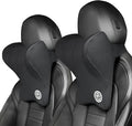 Car Neck Pillow for Driving Seat Car Headrest Pillow with Flexible Strap, 100% Memory Foam Neck Support Pillow for Car, Office Chair Black Pack of 2