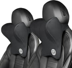 Car Neck Pillow for Driving Seat Car Headrest Pillow with Flexible Strap, 100% Memory Foam Neck Support Pillow for Car, Office Chair Black Pack of 2