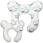 Baby Head Support Pillow for Newborn Toddler, Baby Neck Pillow Upgraded Comfortable Sleep Cushion for Car Plane Stroller Pushchair - Shark A