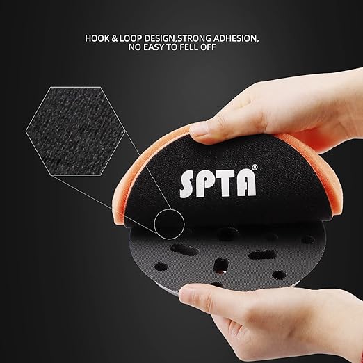 T40 Orange Medium-Cut Foam Polishing Pad, SPTA 1Pc 6.5 Inch Face for 6 Inch 150mm Backing Plate Compound Buffing Sponge Pads for Car Buffer Polisher Compounding, Polishing and Waxing -FPTSS6O