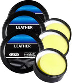 Leather Balm for Cars, Leather Cleaning Cream & Conditioner Paste, Professional Multi-Functional Restorer for Car Interior, Furniture, Shoes & Bags, Deep Cleaner & Repair Kit for Leather Care (3PC)
