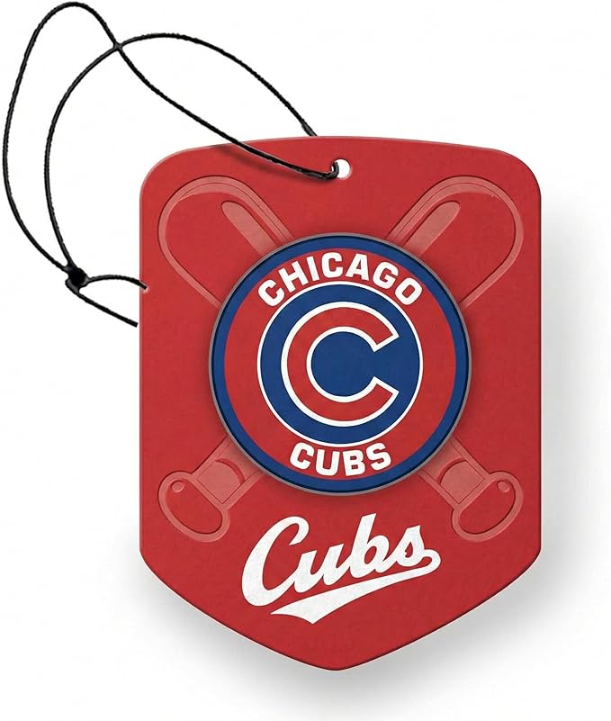 2 Pack MLB Cubs Car Air Freshener - Licensed Hanging Scented Air Freshener, Red Shield with Chicago Cub, Sports Fan Auto Fragrance for Car, Truck & Home