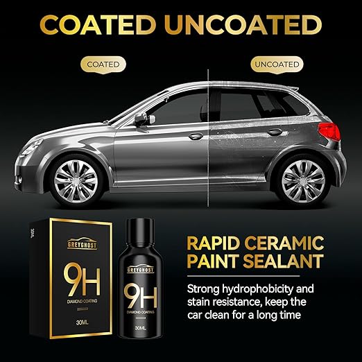 Greyghost Mr Fix 9h Nano Coating Kit Super Ceramic Car Coating Hydrophobic, Car Paint Protection Anti Scratch Glass Coat, High Gloss Auto Ceramic Polish 9h Hardness Ceramics