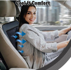 ZONETECH Cooling Car Seat Cushion - Black Automotive Adjustable Temperature Comfortable Cooling Car Seat Cover (1 Pack)