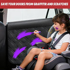 Dog Car Door Protector – 20% Larger Design for Sedans, Family Cars and Small SUVS, 2 Packs Thickened Waterproof Door Panel Covers, Protects Doors from Dog Scratching