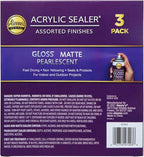 Aleene's Acrylic Spray Sealer Finish Varitey Pack 4 oz. 3 Pack - Gloss, Matte, Pearlescent