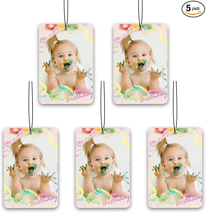 Bulk Custom Air Freshener for Car - Personalized Customized Photo Logo Text Air Freshener, Personalized Scents Smell Freshener with Picture, Customized Cute Car Gifts for Women Men (5 pcs)