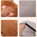 Cute Car Seat Cushion, Cartoon Plush Car Pillow for Driving Seat, Lumbar Support Pillow for Car with Anti-Slip Design, All-Season Car Headrest and Back Pillow for Cars, Chair, Wheelchair (Frog)