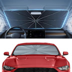 Autorder Windshield Sun Shade Umbrella for 2015-2023 Ford Mustang Accessories,Upgraded Ice Crystal Material,Easy Setup Umbrella Sunshade for Car Windshield,100% Sun Blocking