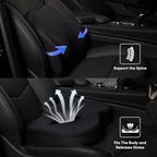 MINUPWELL Truck Seat Cushion, 3PC 100% Memory Foam Seat Cushion for Truck Driver, with Back Support, Semi Truck Accessories for Men Seat - 18x14.5x3.5in, Lumbar Cushion-16.5x15.4x5